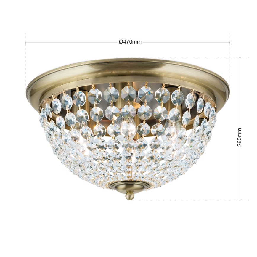 Хрустальный потолочный светильник PLAFOND 6xE27/40W/230V диаметр 47 см бронзовый