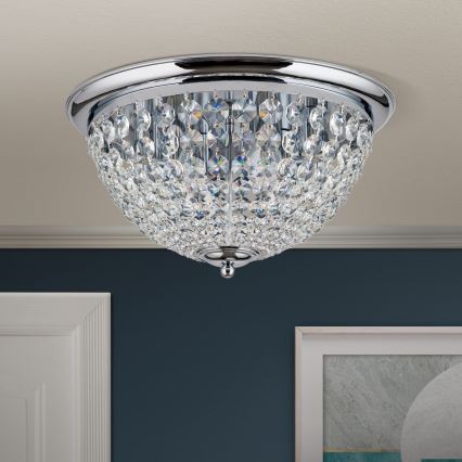 Хрустальный потолочный светильник PLAFOND 6xE27/40W/230V диаметр 47 см блестящий хром