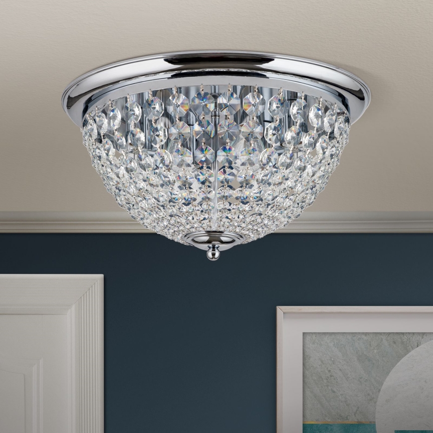 Хрустальный потолочный светильник PLAFOND 6xE27/40W/230V диаметр 47 см блестящий хром