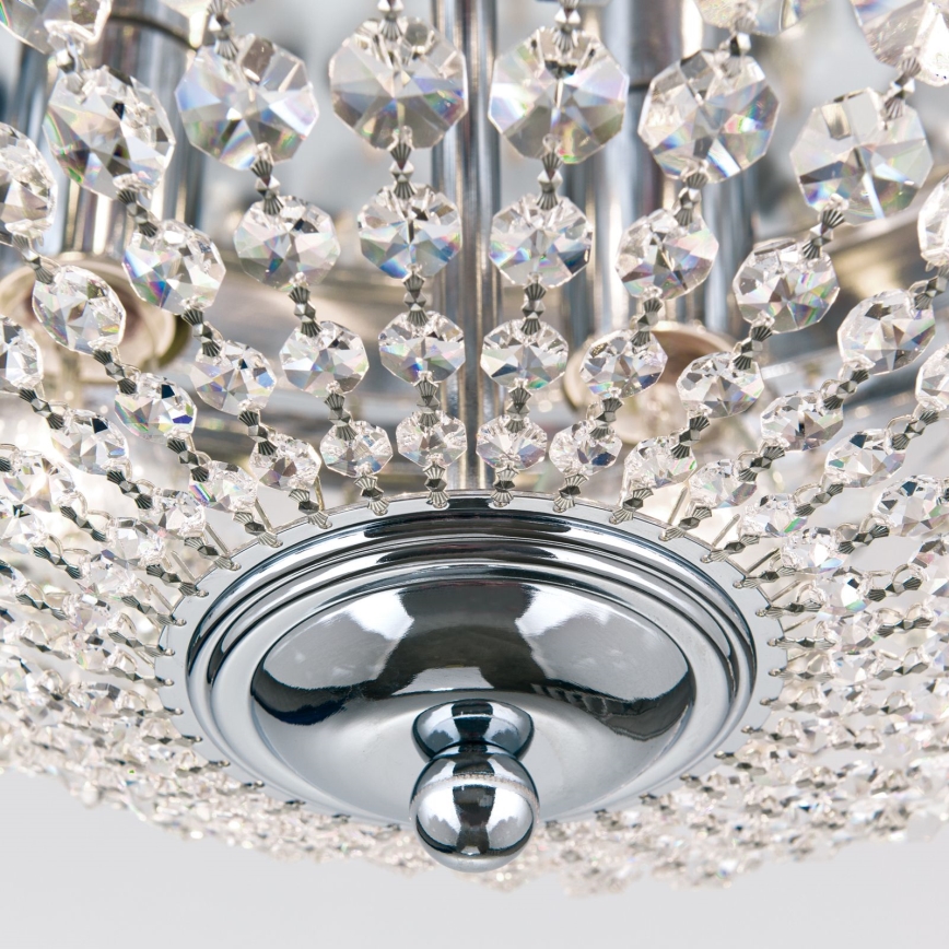 Хрустальный потолочный светильник PLAFOND 6xE27/40W/230V диаметр 47 см блестящий хром