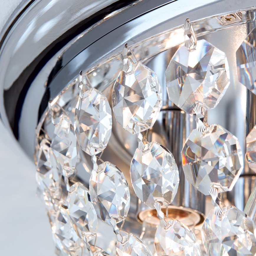Хрустальный потолочный светильник PLAFOND 6xE27/40W/230V диаметр 47 см блестящий хром