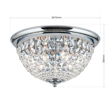 Хрустальный потолочный светильник PLAFOND 6xE27/40W/230V диаметр 47 см блестящий хром