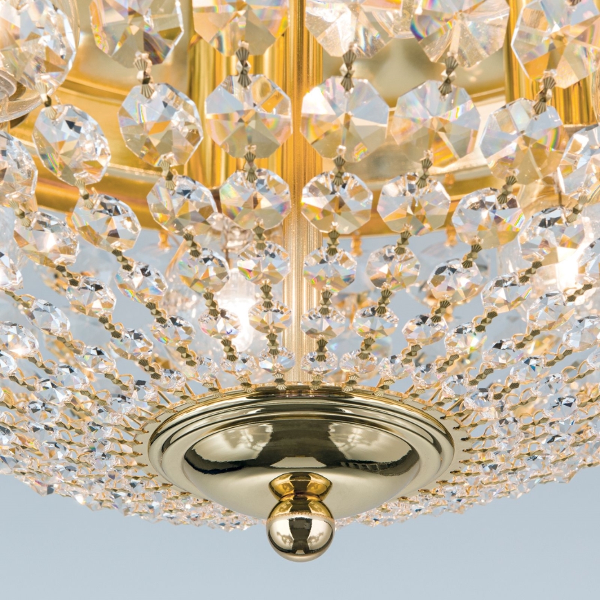 Хрустальный потолочный светильник PLAFOND 6xE27/40W/230V диаметр 47 см золотистый