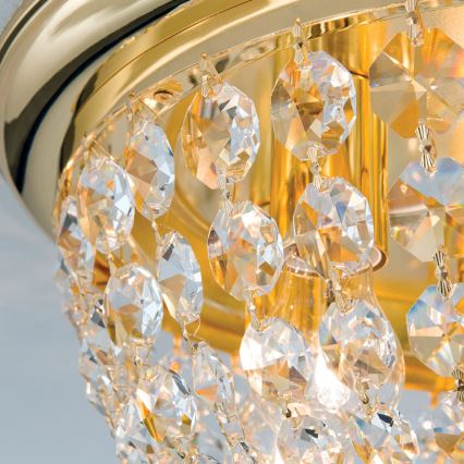 Хрустальный потолочный светильник PLAFOND 6xE27/40W/230V диаметр 47 см золотистый