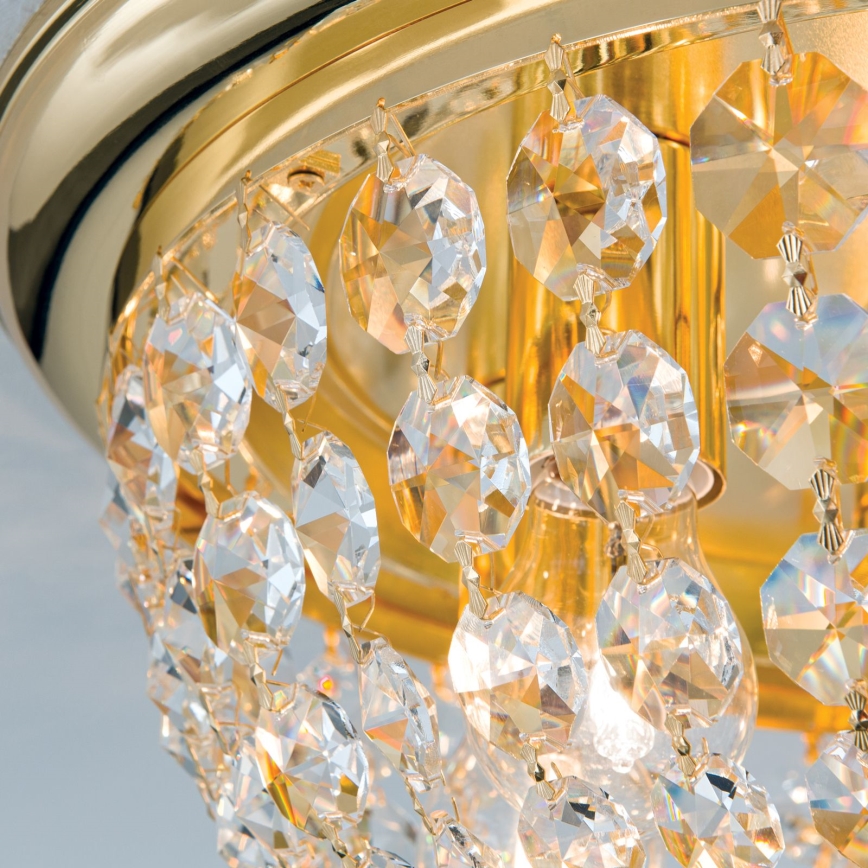 Хрустальный потолочный светильник PLAFOND 6xE27/40W/230V диаметр 47 см золотистый