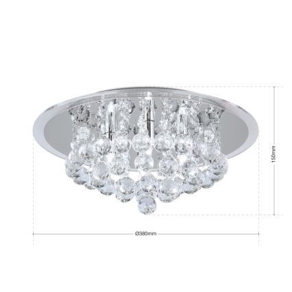 Хрустальный потолочный светильник GLORIA 4xG9/40W/230V диаметр 38 см прозрачный/блестящий хром