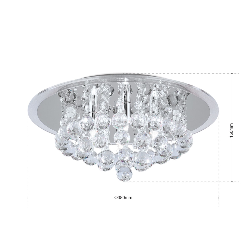 Хрустальный потолочный светильник GLORIA 4xG9/40W/230V диаметр 38 см прозрачный/блестящий хром