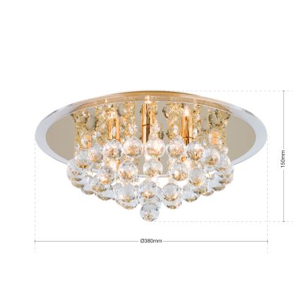 Хрустальный потолочный светильник GLORIA 4xG9/40W/230V диаметр 38 см золотистый