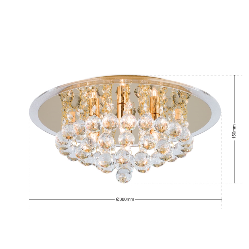 Хрустальный потолочный светильник GLORIA 4xG9/40W/230V диаметр 38 см золотистый