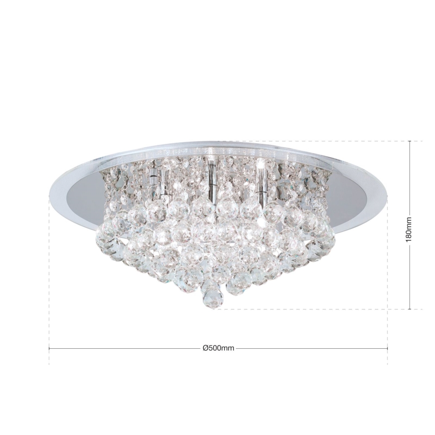 Хрустальный потолочный светильник GLORIA 6xG9/40W/230V диаметр 50 см прозрачный/блестящий хром