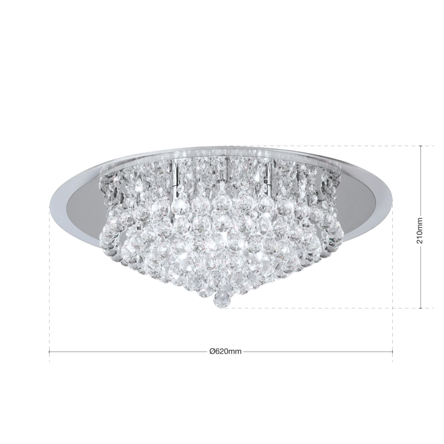 Хрустальный потолочный светильник GLORIA 9xG9/40W/230V диаметр 62 см прозрачный/блестящий хром