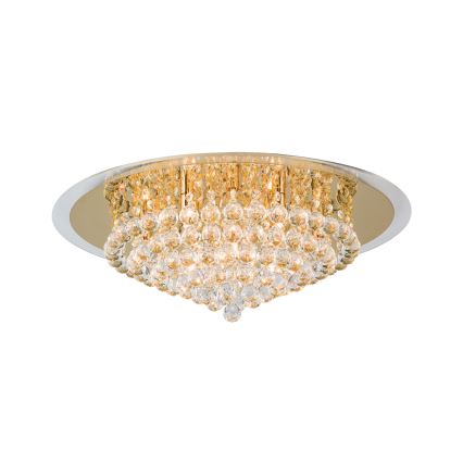 Хрустальный потолочный светильник GLORIA 9xG9/40W/230V диаметр 62 см золотистый