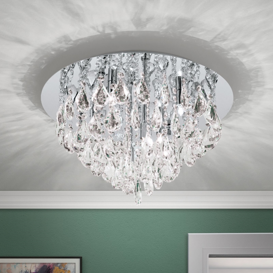 Хрустальный потолочный светильник CELESTE 6xG9/40W/230V диаметр 45 см блестящий хром