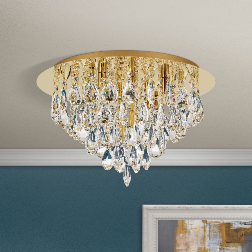 Хрустальный потолочный светильник CELESTE 6xG9/40W/230V диаметр 45 см золотистый