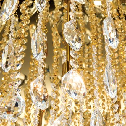 Хрустальный потолочный светильник CELESTE 12xG9/40W/230V диаметр 75 см золотистый