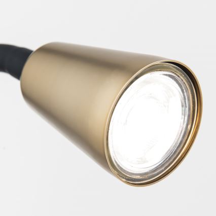 Гнучка настільна лампа з затискачем DOTTY 1xGU10/10W/230V латунь/чорний