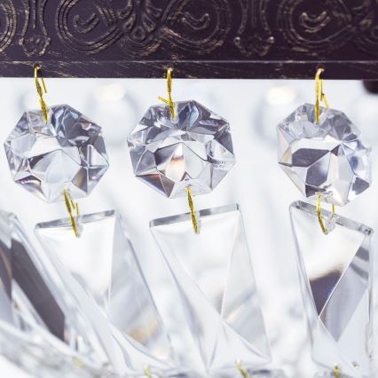 Хрустальная люстра на цепи ARILA 3xE27/60W/230V диаметр 40 см коричневый/патина