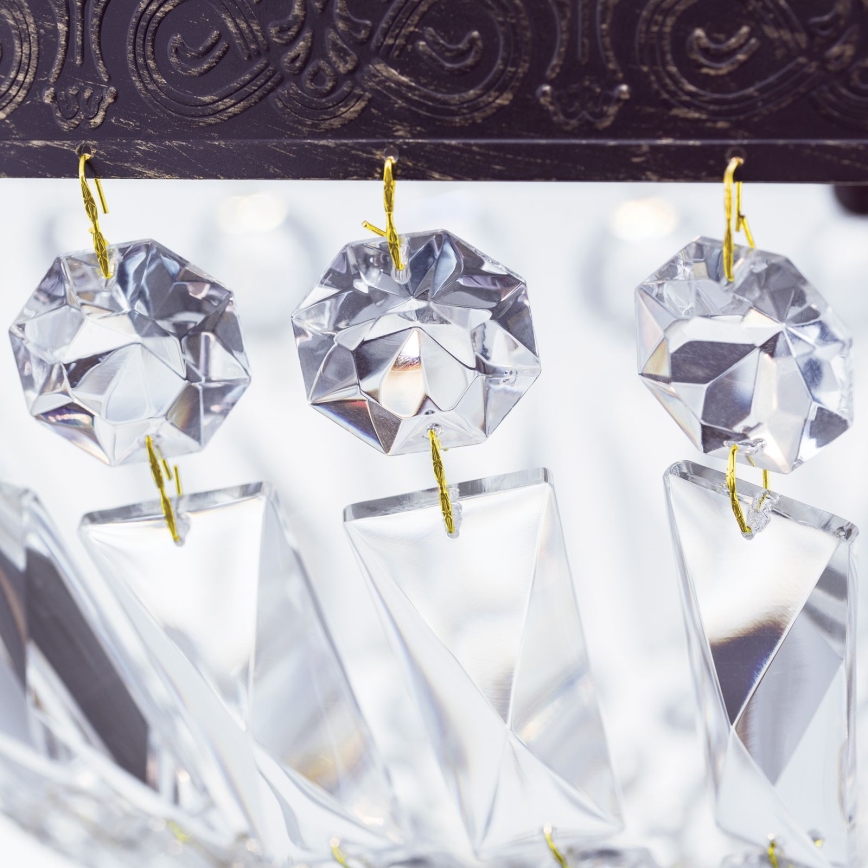 Хрустальная люстра на цепи ARILA 3xE27/60W/230V диаметр 40 см коричневый/патина