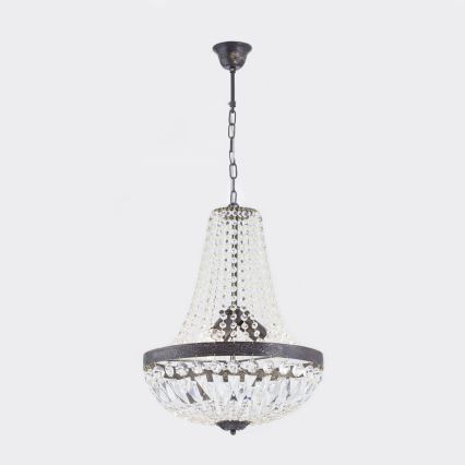 Кришталева люстра на ланцюгу ARILA 3xE27/60W/230V діаметр 40 см коричневий/патина