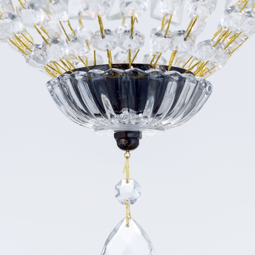 Хрустальная люстра на цепи ARILA 1xE27/60W/230V диаметр 25 см коричневый/патина