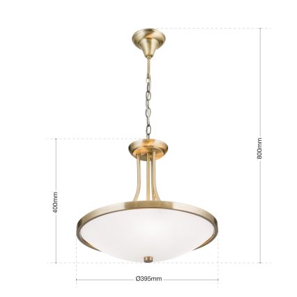 Люстра на цепи AIDA 3xE27/60W/230V диаметр 39,5 см латунь