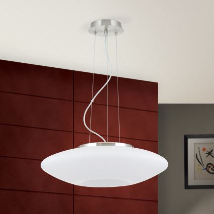 Підвісна люстра BLANC 2xE27/60W/230V діаметр 49 см матовий хром