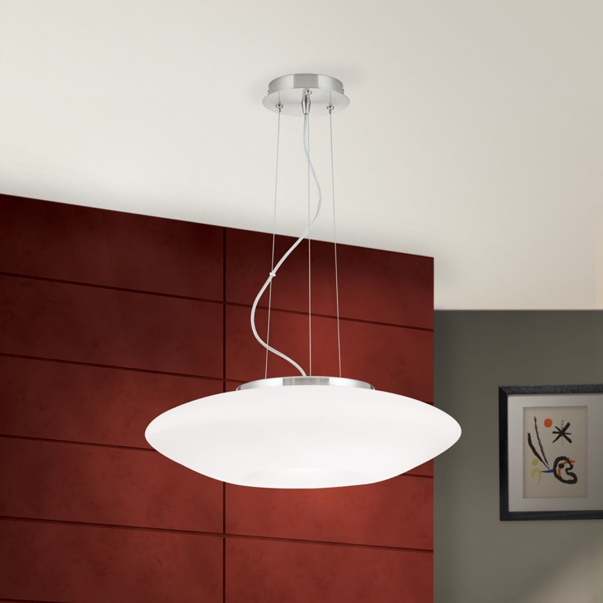 Підвісна люстра BLANC 2xE27/60W/230V діаметр 49 см матовий хром