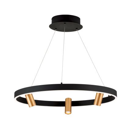 Светодиодная подвесная люстра с регулированием яркости BERLIN LED/50W/230V черный/золотистый