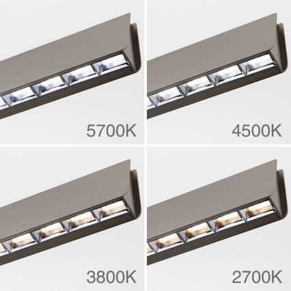 Світлодіодна підвісна люстра з регулюванням яскравості TARA LED/44W/230V 2700/3800/4500/5700K матовий хром