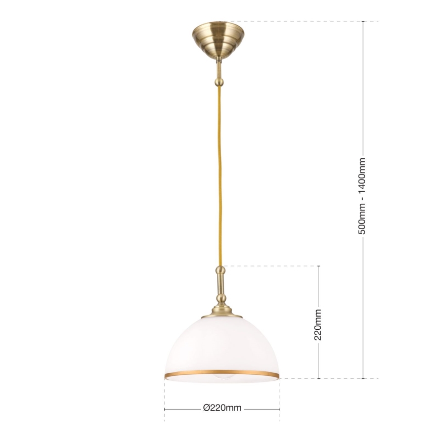 Підвісна люстра OLD LAMP 1xE27/40W/230V білий/латунь