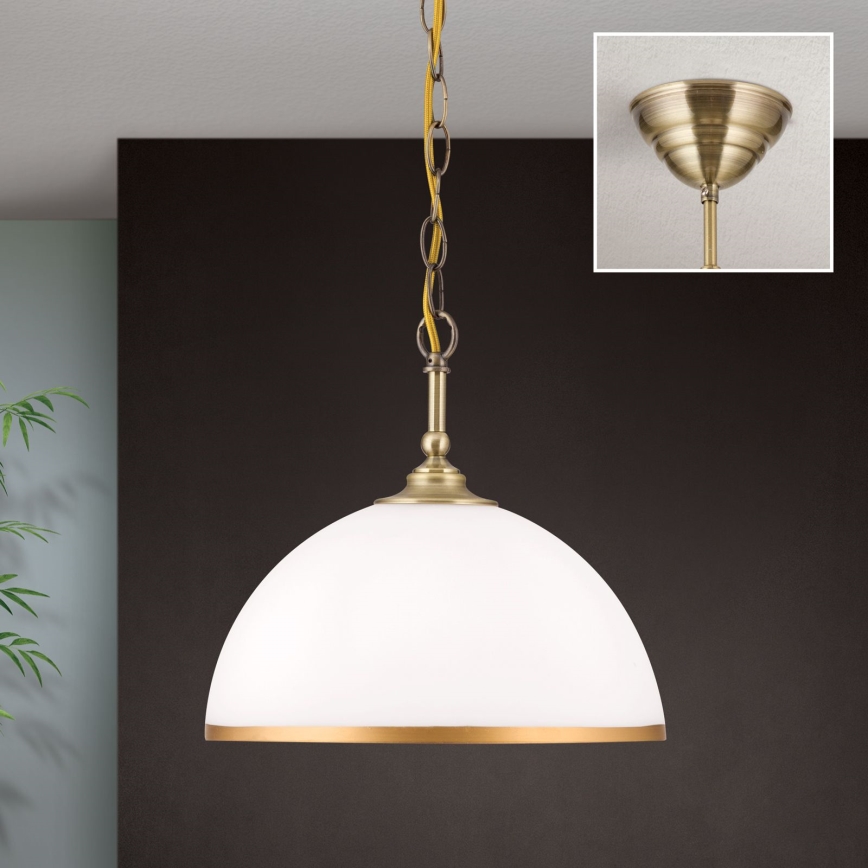 Люстра на цепи OLD LAMP 1xE27/40W/230V диаметр 30 см белый/латунь