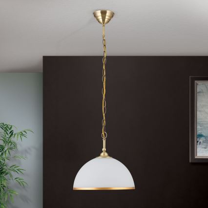 Люстра на цепи OLD LAMP 1xE27/40W/230V диаметр 30 см белый/латунь