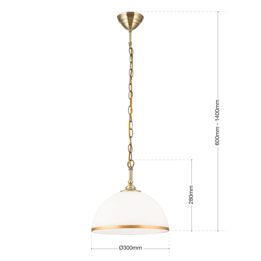 Люстра на цепи OLD LAMP 1xE27/40W/230V диаметр 30 см белый/латунь