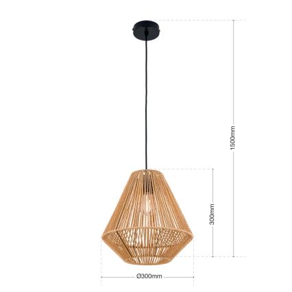 Подвесная люстра JUNGLE 1xE27/40W/230V диаметр 31 cm hemp