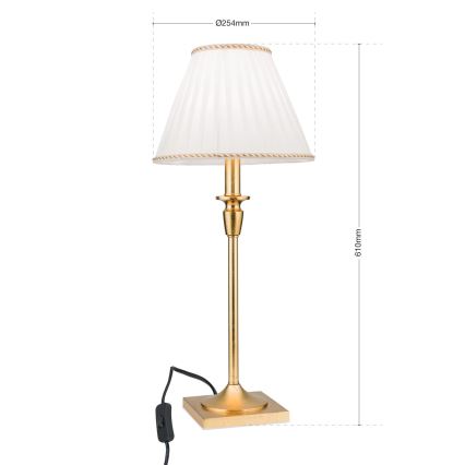 Настольная лампа FONSA 1xE27/60W/230V 61 см белый/золотистый