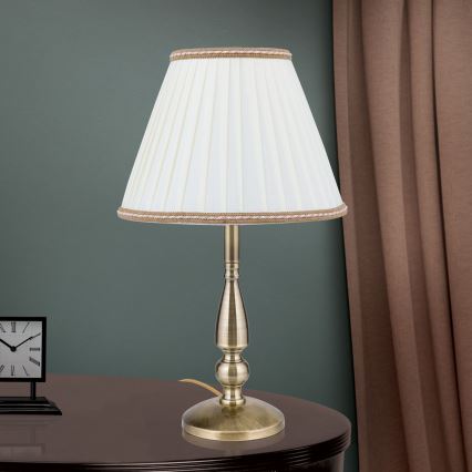 Настольная лампа TONIA 1xE27/60W/230V диаметр 30 см белый/бронзовый