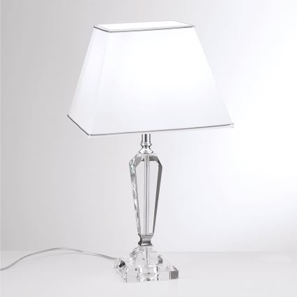 Хрустальная настольная лампа VERONIQUE 1xE27/60W/230V белый/прозрачный