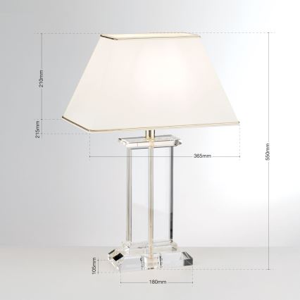 Кришталева настільна лампа VERONIQUE 1xE27/60W/230V кремовий/прозорий