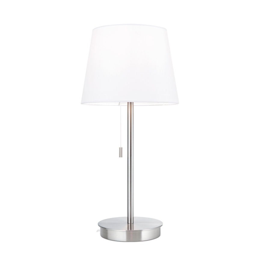 Настільна лампа з USB-портом LUDWIG 1xE27/40W/230V 50 см білий/матовий хром