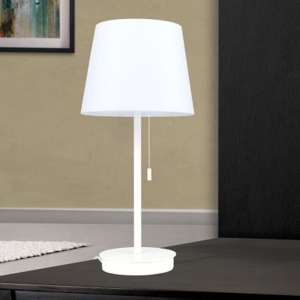 Настільна лампа з USB-портом LUDWIG 1xE27/40W/230V 50 см білий