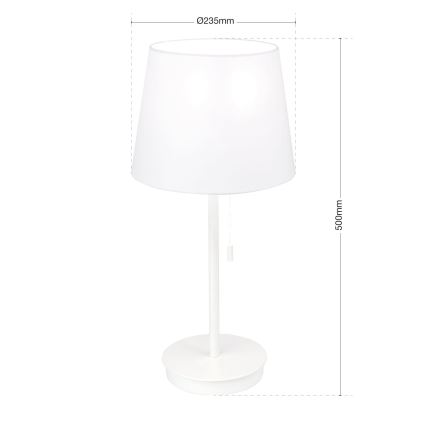 Настільна лампа з USB-портом LUDWIG 1xE27/40W/230V 50 см білий
