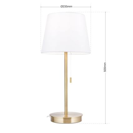 Настільна лампа з USB-портом LUDWIG 1xE27/40W/230V 50 см білий/золотий