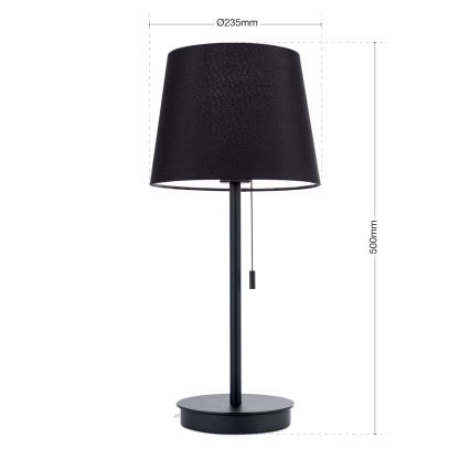 Настільна лампа з USB-портом LUDWIG 1xE27/40W/230V 50 см чорний
