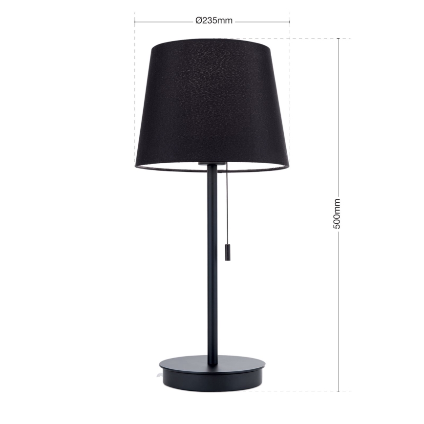 Настільна лампа з USB-портом LUDWIG 1xE27/40W/230V 50 см чорний
