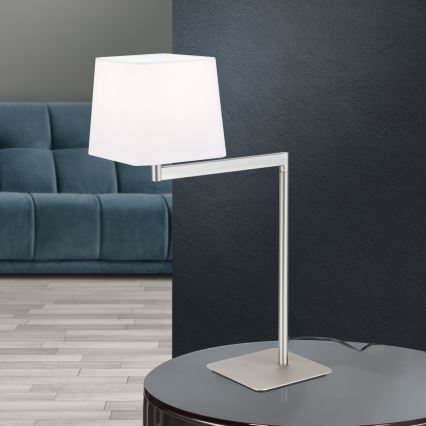 Настільна лампа CARLTON 1xE27/40W/230V білий/матовий хром