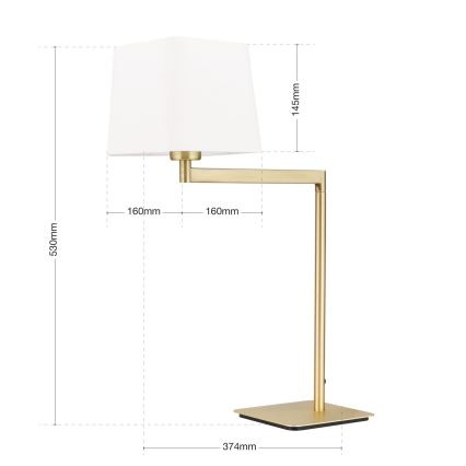 Настольная лампа CARLTON 1xE27/40W/230V белый/золотистый