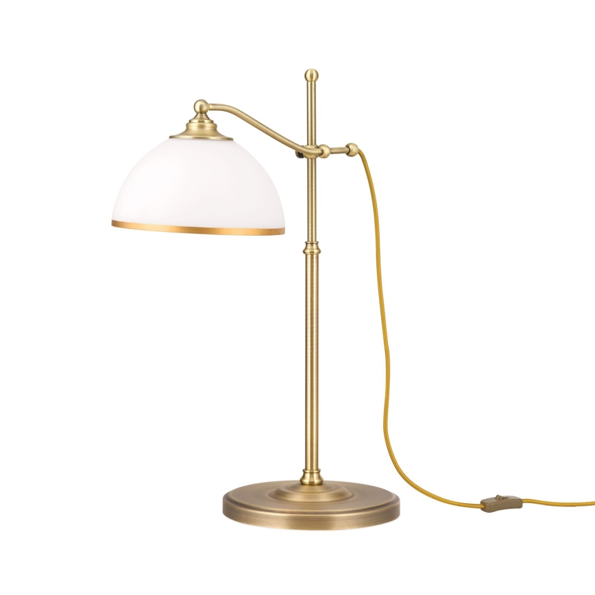 Настольная лампа OLD LAMP 1xE27/40W/230V 65 см белый/латунь
