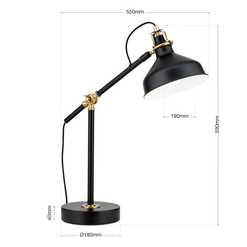 Настольная лампа SCHILLER 1xE27/40W/230V черный/бронзовый