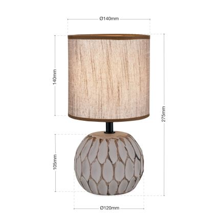 Настольная лампа PINIA 1xE14/25W/230V керамика бежевый/серый