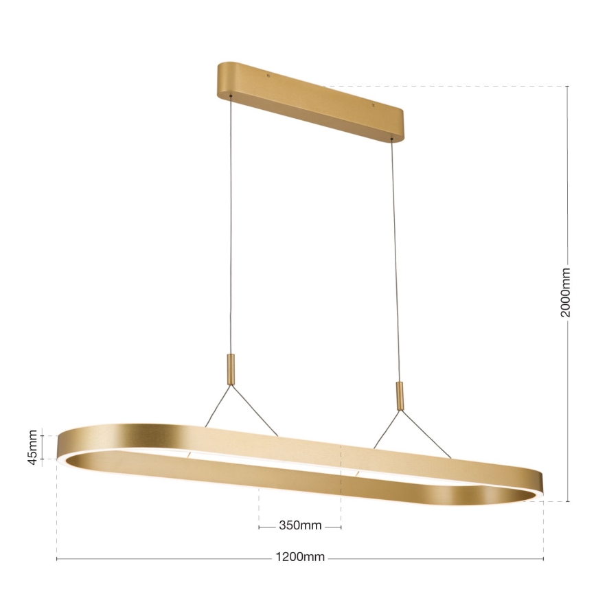 LED люстра на тросі CARRARA LED/80W/230V 2700/3000/4000K золота
